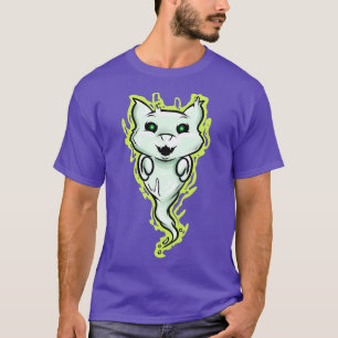 Geisterkatze Geist Grüne Augen Halloween T-Shirt
