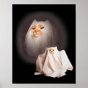 Geisterkatze Geisterkätzchen Lustige Katzen Meme H Poster