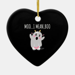 Geisterkuh Muh ich meine Boo Halloween-Geschenk Keramik Ornament