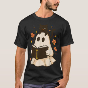 Geisterlesebuch Halloween Bibliothek Schwarz Büche T-Shirt