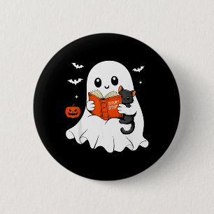 Geisterlesebuch Schwarze Katze Halloween-Kostüm Mä Button
