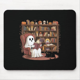 Geisterlesende Bücherliebhaber Halloween Gruselige Mousepad