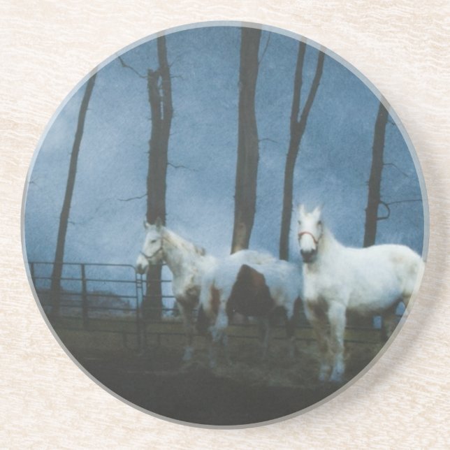 Geisterpferde um Mitternacht Getränkeuntersetzer (Vorne)
