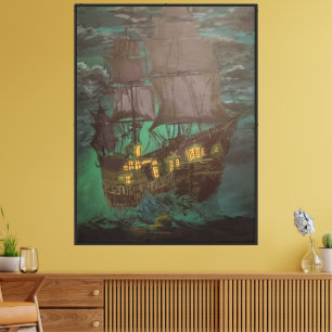 Geisterschiff, fliegender Holländer, Schoner Leinwanddruck