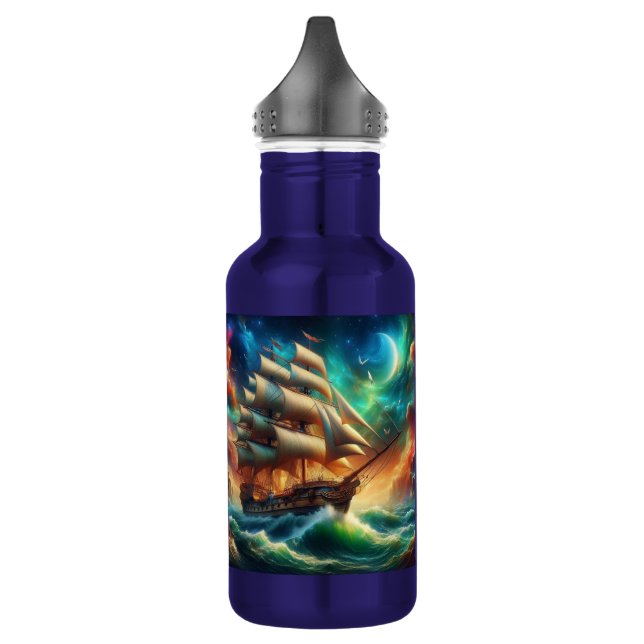 Geisterschiff Lady Lovibond in a Cosmic Storm Edelstahlflasche (Links)