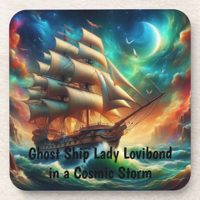 Geisterschiff Lady Lovibond in a Cosmic Storm Getränkeuntersetzer (Vorderseite)