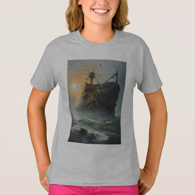 Geisterschiff, Piratenschiff, T-Shirt (Vorderseite)