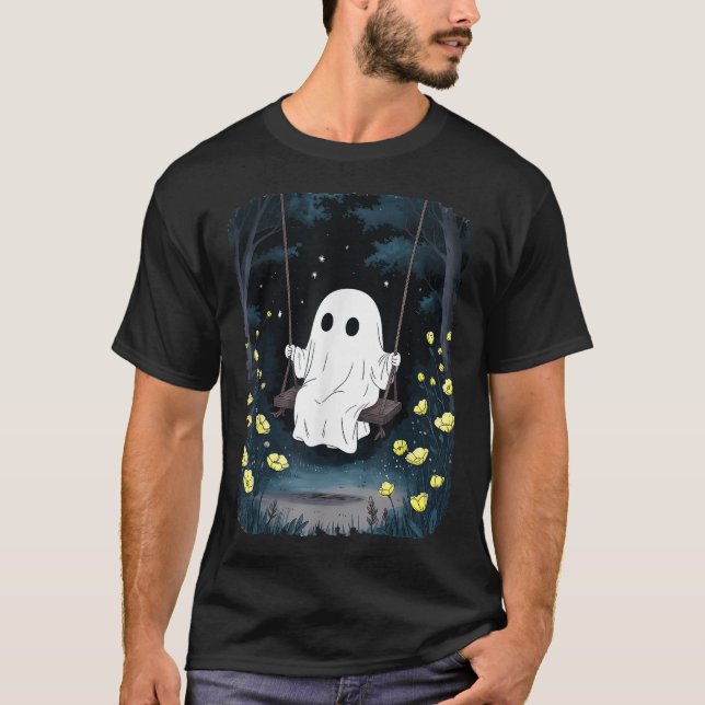 Geisterschwingen in Forest Night Halloween T-Shirt (Vorderseite)