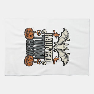 Geisterstadt-Shirt Vintage Halloween-Fledermaus-Kü Geschirrtuch
