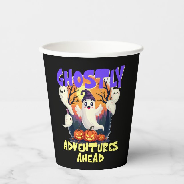 Geistervolle Abenteuer vor uns, Halloween-Party Ge Pappbecher (Vorderseite)