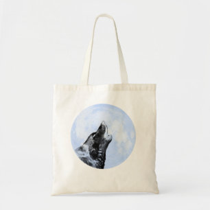 Geisterwolf heult auf dem Mond Tragetasche