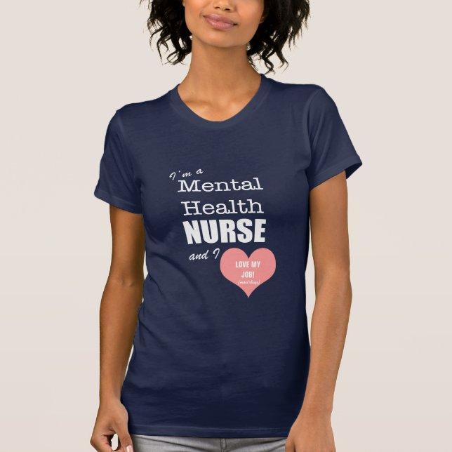 Geistesgesundheits-Krankenschwester-Rosa T-Shirt (Vorderseite)