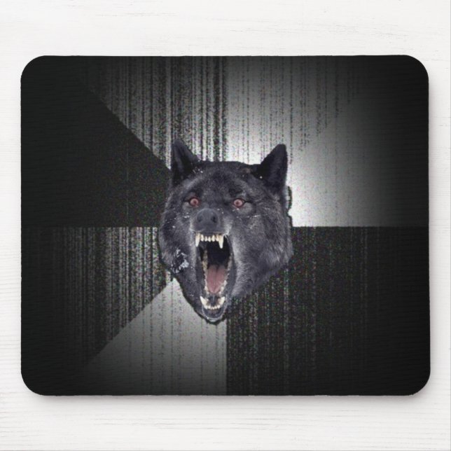 Geisteskrankheits-Wolf-Mausunterlage Mousepad (Vorne)