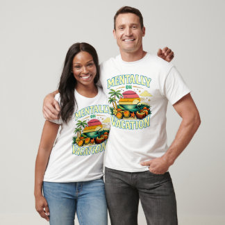 Geistig im Urlaub Retro-Sommer-Strand-T-Shirt T-Shirt