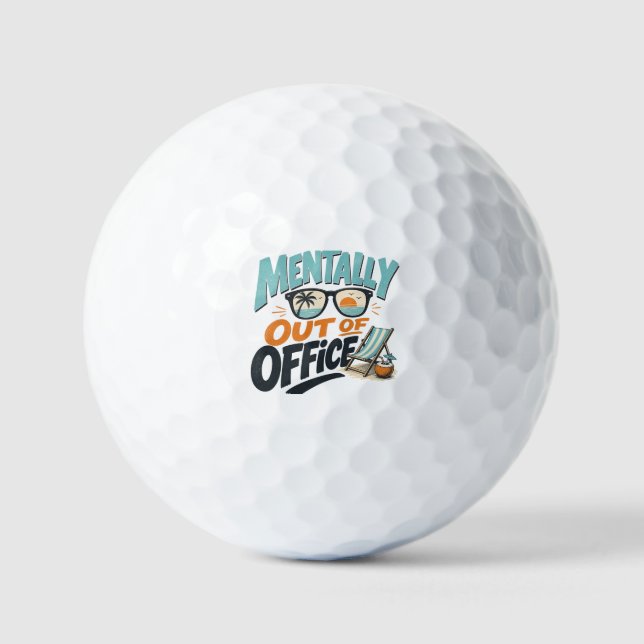 Geistig nicht im Büro Golfball (Vorderseite)