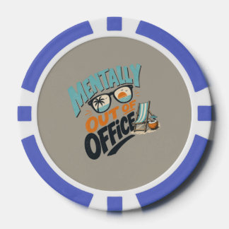 Geistig nicht im Büro Pokerchips
