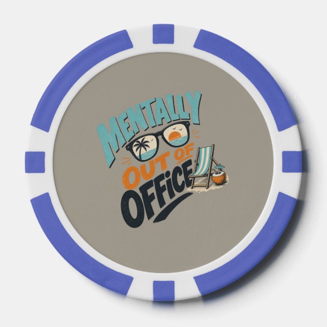 Geistig nicht im Büro Pokerchips (Vorderseite)