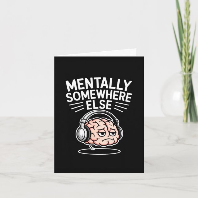 Geistig woanders lustiger Introvertierter Gehirn  Karte (Vorderseite)