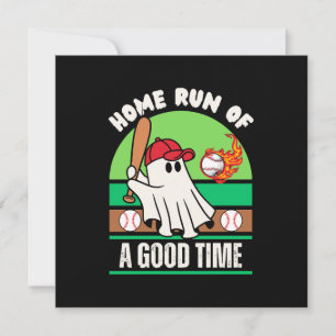 Geistiger Baseballspieler Halloween Einladung