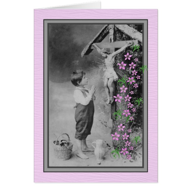 Geistiger Blumenstrauß-Junge, der zu Jesus betet (Vorne)