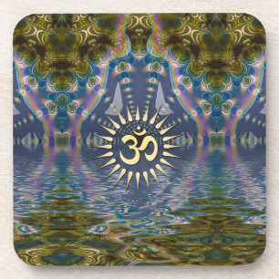Geistiger Getränk-Untersetzer OM-Fraktal Chakra Getränkeuntersetzer