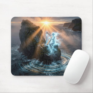 Geistiger Ozeangeist, der eine Harfe spielt  Mousepad