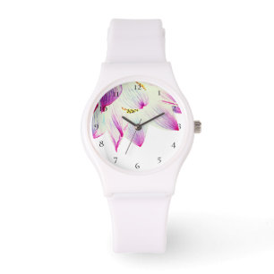 *~* geistiges Lotos-Blumen-Wasser-Lilien-Weiß Armbanduhr