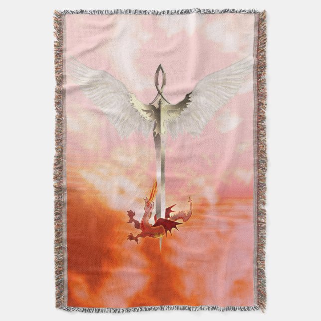 Geistliches Schwert & Drache Decke (Vorderseite Vertikal)