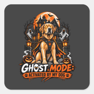 Geistmodus aktiviert von meinem Hund Labrador Hall Quadratischer Aufkleber