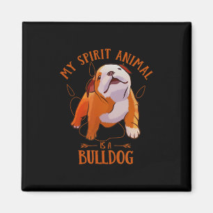 Geisttier ist ein englischer Bulldogge Lustiger Hu Magnet