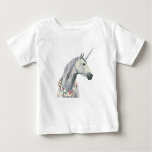 GeistUnicorn mit Blumen um Hals Baby T-shirt
