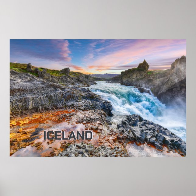 Geitafoss Wasserfälle, Island Poster (Vorne)