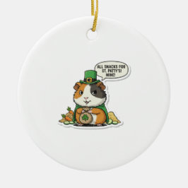 Geiziges Meerschweinchen Kobold St. Patrick's Day Keramik Ornament