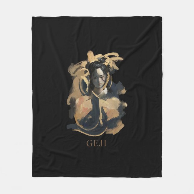 Geji Portrait Fleecedecke (Vorderseite)