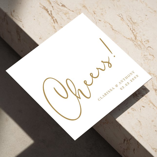 Gejubelt Trend: Stell dich in Stilrichtung auf Serviette (Personalized Cheers Lettering Hand Trends Stand Out in Style Napkins)