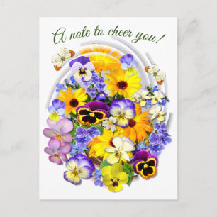 Gejubelter Text von Floral Posy Postcard Postkarte