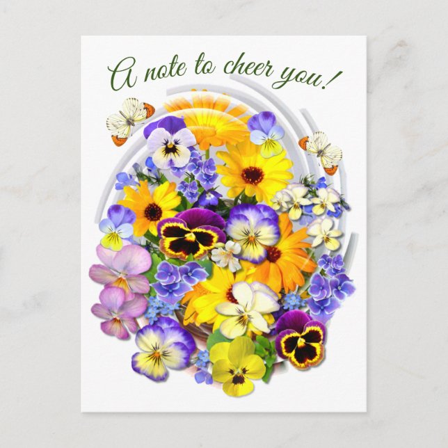 Gejubelter Text von Floral Posy Postcard Postkarte (Vorderseite)