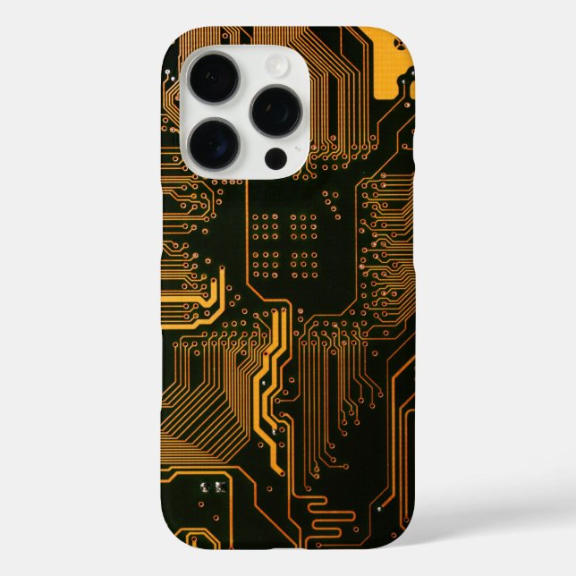 Gek Out Nerd PCB Orange Electronic Circuit Board Case-Mate iPhone Hülle (Rückseite)