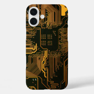 Gek Out Nerd PCB Orange Electronic Circuit Board iPhone 16 Plus Hülle