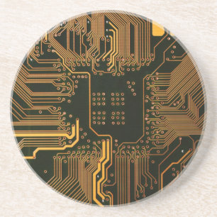 Gek Out Nerd PCB Orange Electronic Circuit Board Getränkeuntersetzer