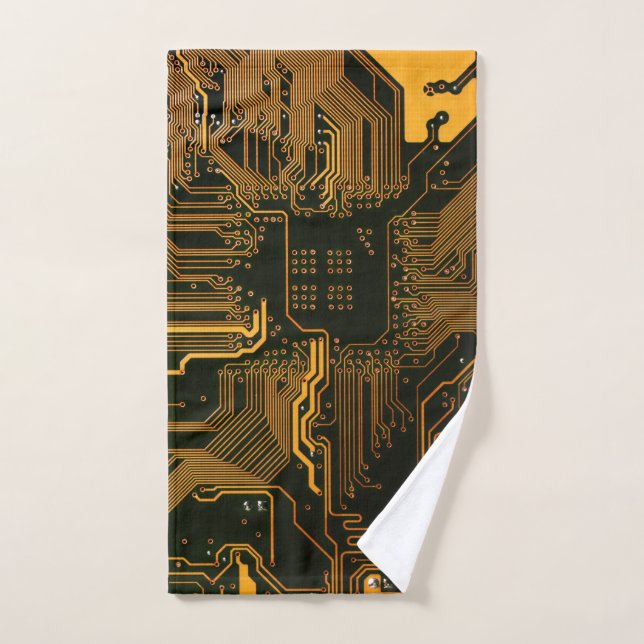 Gek Out Nerd PCB Orange Electronic Circuit Board Handtuch (Handtuch)