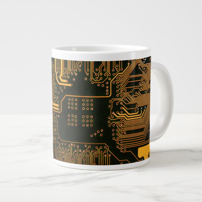 Gek Out Nerd PCB Orange Electronic Circuit Board Jumbo-Tasse (Vorderseite Rechts)