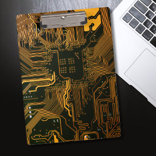 Gek Out Nerd PCB Orange Electronic Circuit Board Klemmbrett