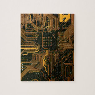 Gek Out Nerd PCB Orange Electronic Circuit Board Puzzle