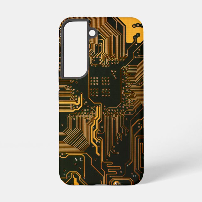 Gek Out Nerd PCB Orange Electronic Circuit Board Samsung Galaxy Hülle (Rückseite)