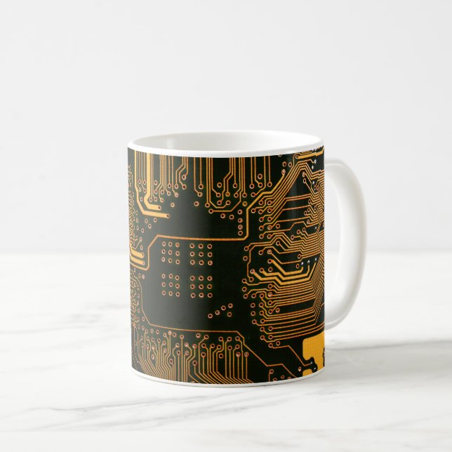Gek Out Nerd PCB Orange Electronic Circuit Board Tasse (VorderseiteRechts)