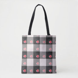 Gekachelte rosa Rosen Tote