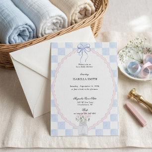 Gekachelte Schleife Coquette Baby Shower Dekoratio Einladung