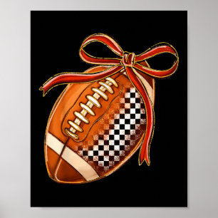 Gekacheltes Football Coquette Bow Spieltag Touchdo Poster