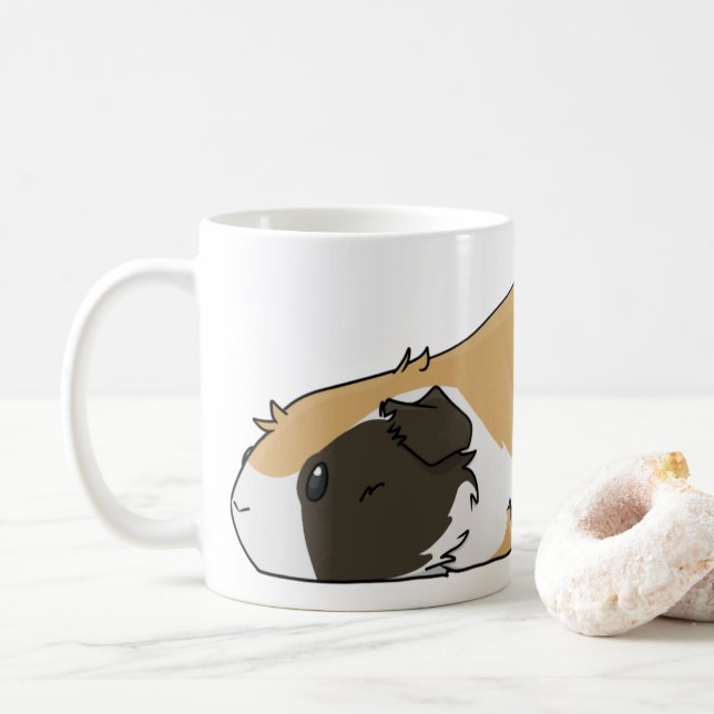 Gekacktes Schwein-niedliches Tricolor Kaffeetasse (Mit Donut)